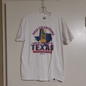 Texas Rangers 2023 Champions White T-Shirt, Size Medium